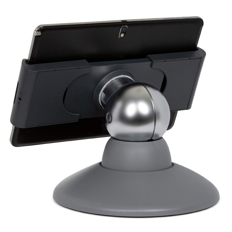 Durable Tablet Holder Motion for Tablets 7-13" Inches - 360 Degrees Rotation - Silver & Charcoal Tablet and Smartphone Holder - Compatible with Apple & Android Devices - Image 2